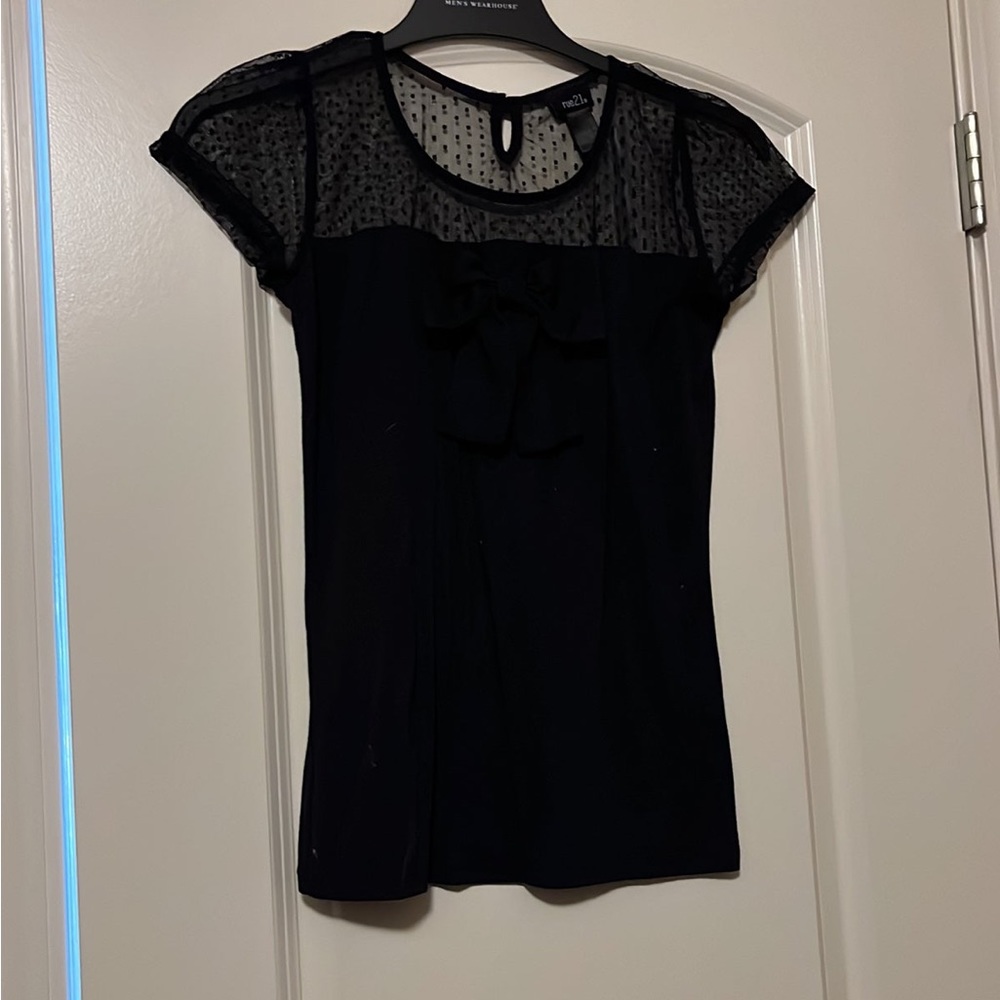 Rue 21 Black Top with Black Bow